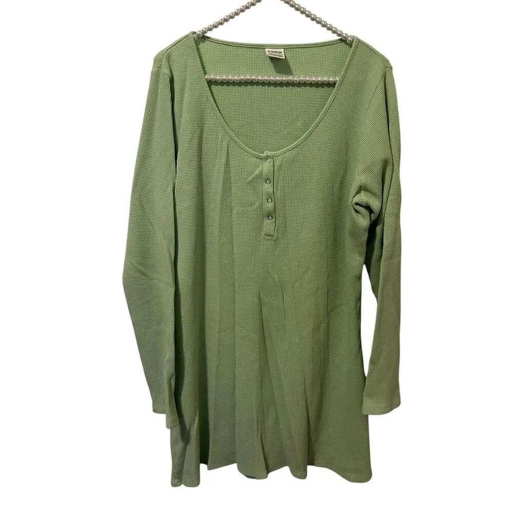 Victoria's Secret lounge top, sleep top, Green size XXL Waffle Thermal Knit